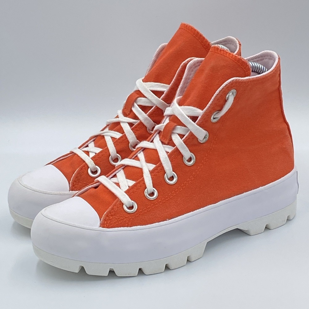 Converse Chuck Taylor All Star Lugged Lift Platform Orange Women's Sz 6 572369C